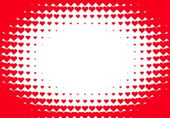 Valentine’s Day background with simple heart shaped filter or ornamental grid with size gradient