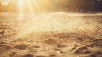 Dust particles sprayed by the wind. Sand on the ground or dust on the floor. Generative AI. Dust particles sprayed by the wind. Sand on the ground or dust on the floor. Generative AI.