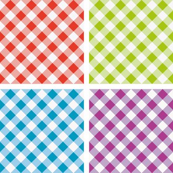 vector set of colorful picnic cooking tablecloth