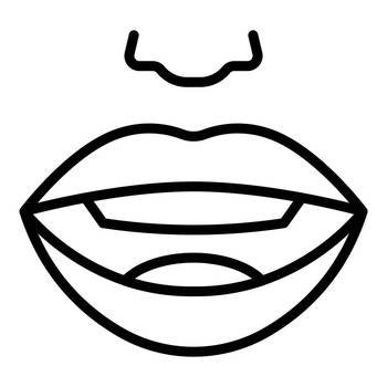 Speak expression icon outline vector. Face mouth. Speech talk. Speak expression icon outline vector. Face mouth
