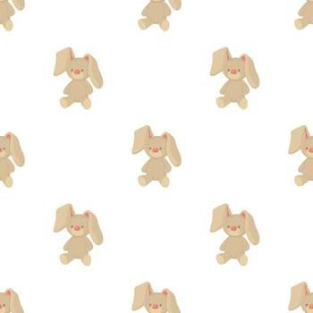 Plush toy bunny pattern seamless background texture repeat wallpaper geometric vector. Plush toy bunny pattern seamless vector