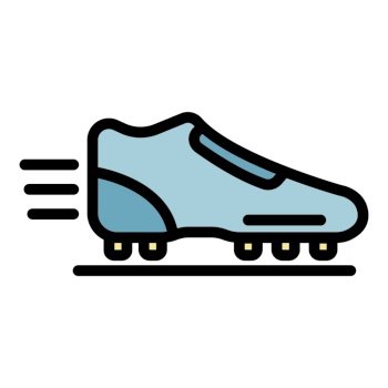 Soccer boot icon. Outline soccer boot vector icon color flat isolated. Soccer boot icon color outline vector