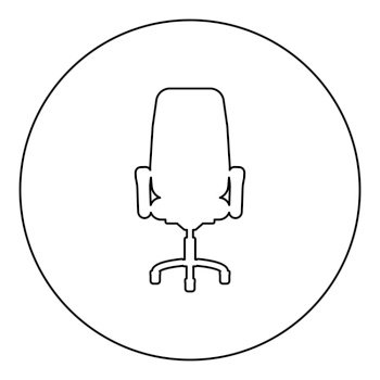 Office chair recliner icon in circle round black color vector illustration image outline contour line thin style simple. Office chair recliner icon in circle round black color vector illustration image outline contour line thin style
