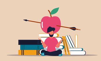 Studying book and learning intelligence man. Education college and innovation cognition science vector illustration concept. Literature library and knowledge books. Class lesson and test academic