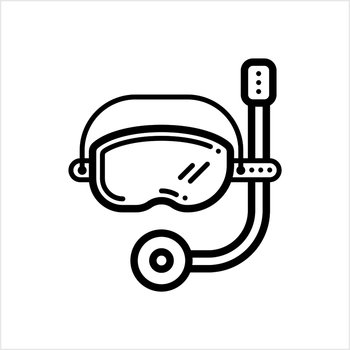 Snorkel Icon, Breath Hold Diving Snorkel Vector Art Illustration
