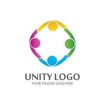 colorful unity concept logo icon vector template
