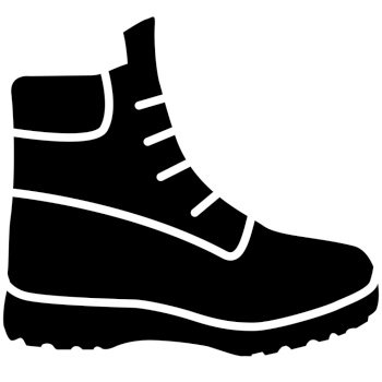 hiking boots icon on white background. shoes symbol. Mens boots shoe logo. boot sign. flat style.