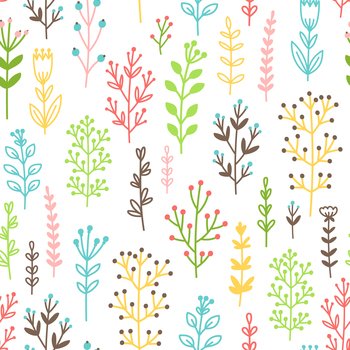Blossom branches of easter seamless pattern. Cartoon romantic elements of spring holiday, beautiful romantic symbols of nature, vector illustration of decoration for celebration. Blossom branches easter seamless pattern