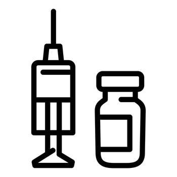 Flu syringe icon. Outline flu syringe vector icon for web design isolated on white background. Flu syringe icon, outline style
