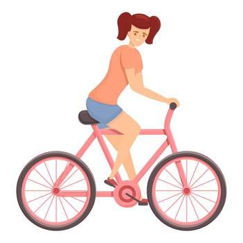 Women cycling icon cartoon vector. Woman rider. Tracking path. Women cycling icon cartoon vector. Woman rider