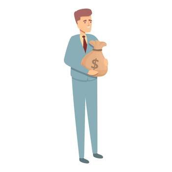 Compensation for business icon cartoon vector. Man with money. Company competition. Compensation for business icon cartoon vector. Man with money