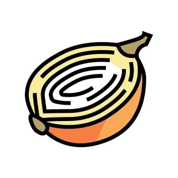 half onion color icon vector. half onion sign. isolated symbol illustration. half onion color icon vector illustration