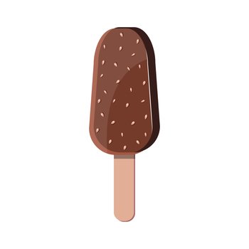 Colorful tasty ice cream in cartoon style isolated on white background. Flat icon ice cream.