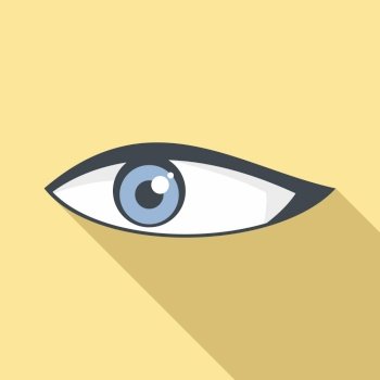 Eyelash eye icon flat vector. Sight view. Look vision. Eyelash eye icon flat vector. Sight view
