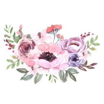 Bouquet Icon for Unique Cover Decoration, Exotic Stroke flowers vector illustration Template design