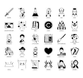 Set of game thin line icons for any web and app project.