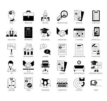 Set of Job Interview thin line icons for any web and app project.