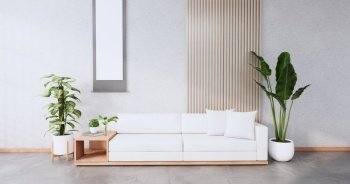 Sofa furniture and mockup modern room design minimal.3D rendering
