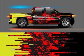 Car decal sticker wrap design vector. Graphic abstract stripe racing background kit designs for vehicle  race car  rally  adventure and livery