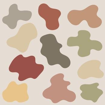 Organic shapes, Blob shapes with earth tone color