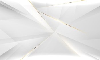 Abstract white and gray background with gorgeous golden line decoration.