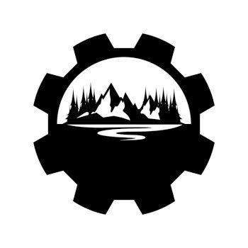 Mountain vector logo template icon design