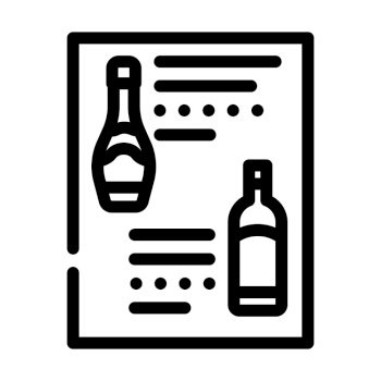 menu wine line icon vector. menu wine sign. isolated contour symbol black illustration. menu wine line icon vector illustration