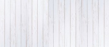 panorama of wooden plank painted in white color with copy space.