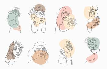 Beauty occult collection with woman,flower,butterfly.Vector illustration for icon,sticker,printable and tattoo
