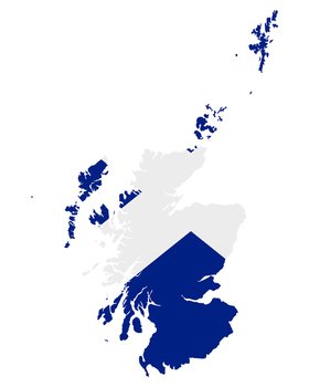 Flag in map of Scotland