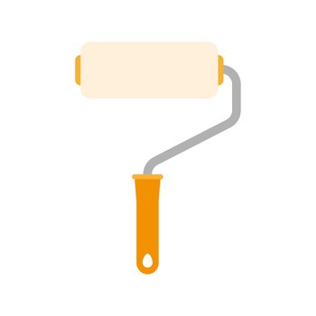 Painting roller, brush icon. Tool for paint surfaces.