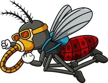 The mosquito is flying and using the oxygen of illustration