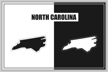 Flat style map of State of North Carolina, USA. North Carolina outline. Vector illustration.. Flat style map of State of North Carolina, USA. North Carolina outline. Vector illustration