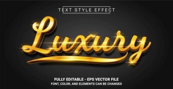 Luxury Text Style Effect. Editable Graphic Text Template.
