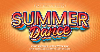 Summer Dance Text Style Effect. Editable Graphic Text Template.