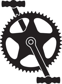 Bicycle pedal black and white vector
