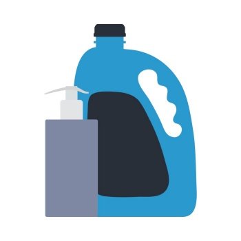 Prevention of Coronavirus Disease 2019 (COVID-19). Sanitizer Bottles Icon. Flat Color Design. Vector Illustration.