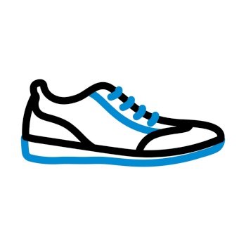 Man Casual Shoe Icon. Editable Bold Outline With Color Fill Design. Vector Illustration.