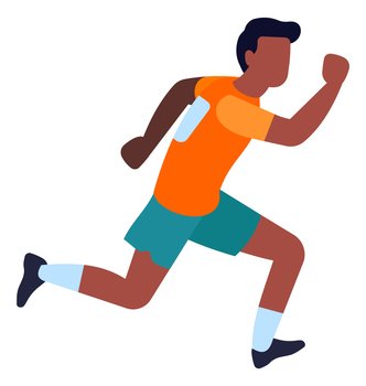 Running young man prepare for sprint run. Sport training concept. Vector illustration. Running young man prepare for sprint run. Sport training concept