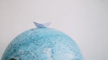paper boat globe. High resolution photo. paper boat globe. High quality photo