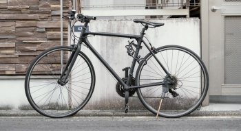 black mat paint bicycle outdoors