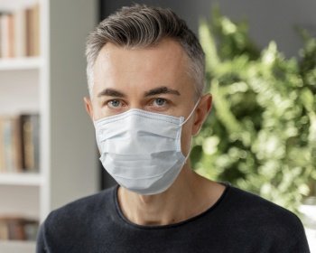 portrait patient with mask therapy office