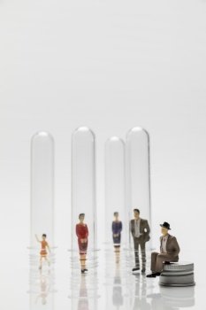 people glass tubes during pandemic prevention