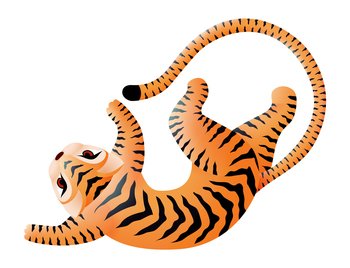 Chinese year symbol. Tiger print design. Vector illustration. Chinese year symbol. Cartoon tiger print design