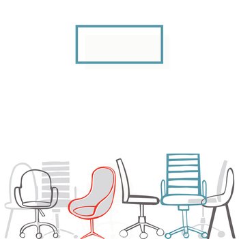  Vector background with office chairs.  Sketch  illustration..  Vector background with office chairs.