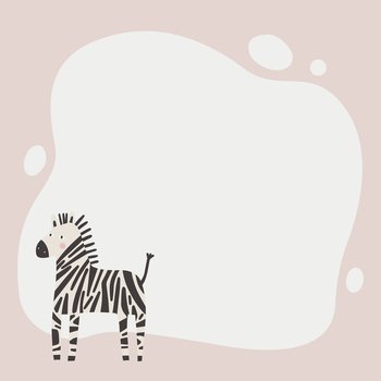 Cute animal a blot frame in simple cartoon hand-drawn style.Template for your text or photo. Ideal for cards, invitations, party, kindergarten, preschool and children. Cute animal a blot frame in simple cartoon hand-drawn style.Template for your text or photo.