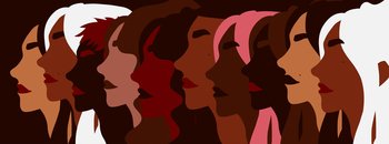 Multi ethnic diverse women group illustration vector. Multi ethnic diverse women group illustration