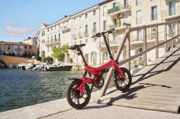         Foldable e-bike in port                       