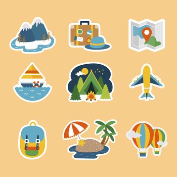travel sticker collection