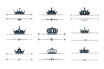 set of crown loqotype border design